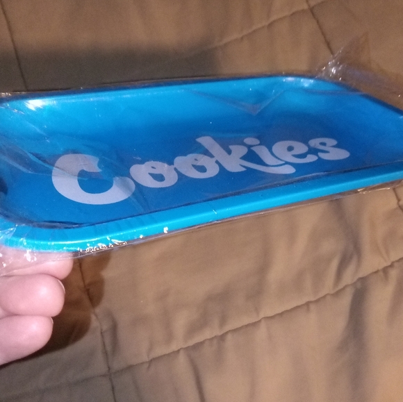 COOKIES BLUE MEDIUM METAL ROLLING TRAY 
White Lettering 420 BUD JOINT BRAND NEW - Picture 8 of 8